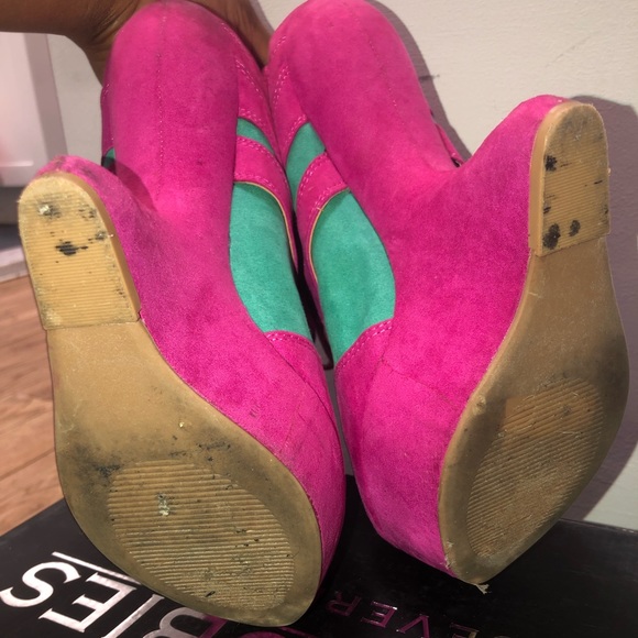 Rose pink suede sneaker heels - Picture 3 of 8